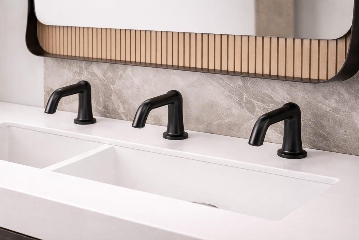 Matte black vanity
